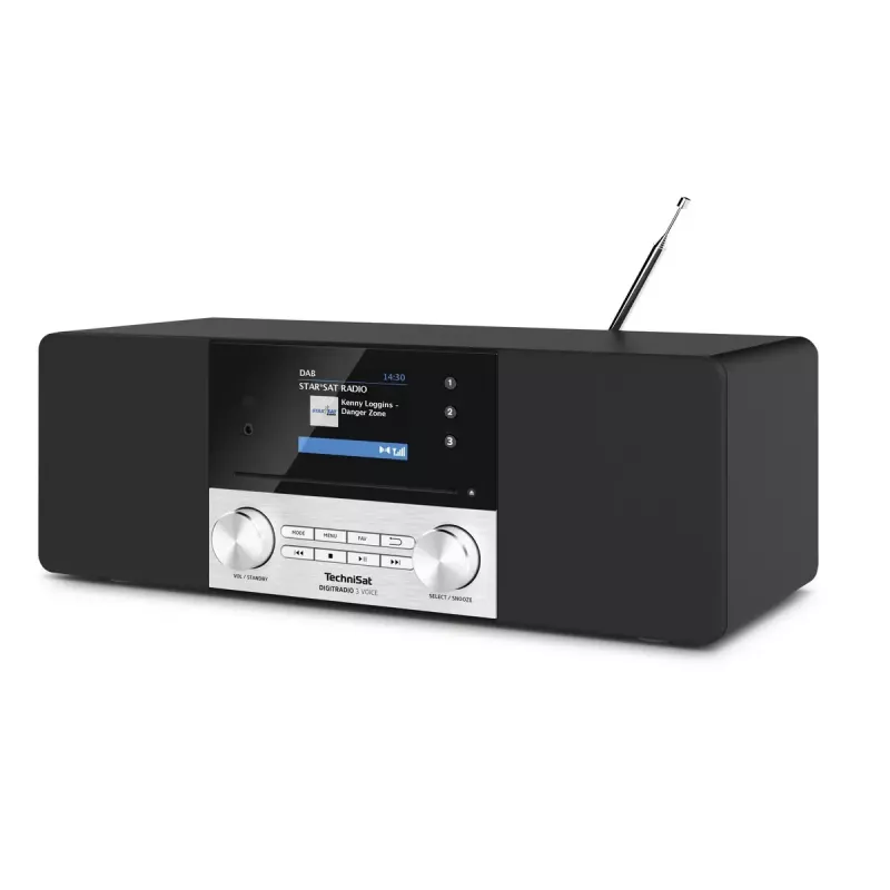 Rádio digital TechniSat DIGITRADIO 3 VOICE preto prateado