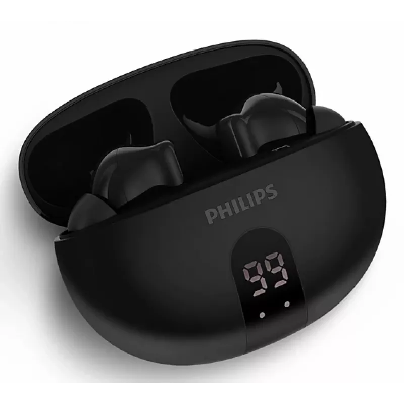 Headset in-ear sem fios Philips TAT2520BK/00 — Bluetooth, 20–20000 Hz, alcance de 10 m, 40 g, preto
