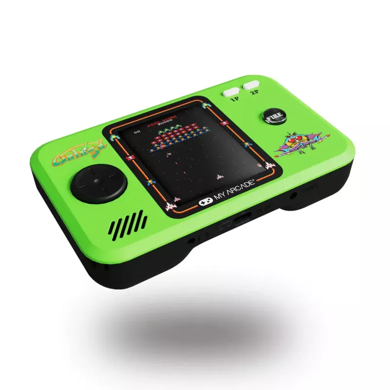 Consola de jogos portátil sem marca My Arcade GALAGA Pocket Player Pro — ecrã de 6,98 cm (2,75 polegadas), D-Pad, 3,5 mm, USB/pilha AA