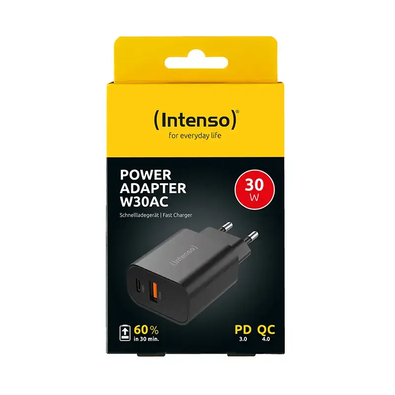 Fonte de alimentação Intenso W30AC 30 W USB-A USB-C preto