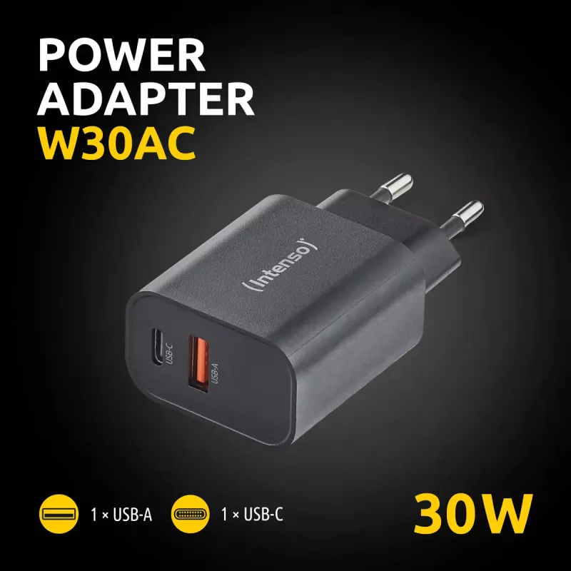 Fonte de alimentação Intenso W30AC 30 W USB-A USB-C preto