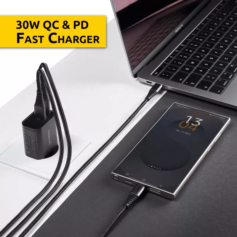 Fonte de alimentação Intenso W30AC 30 W USB-A USB-C preto