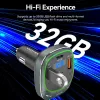 Vention FFLB0 carregador de automóvel com transmissor FM, Bluetooth 5.0, 3 portas USB (USB-C + 2× USB-A), 30 W PD, 30 W/18 W/5 W, preto