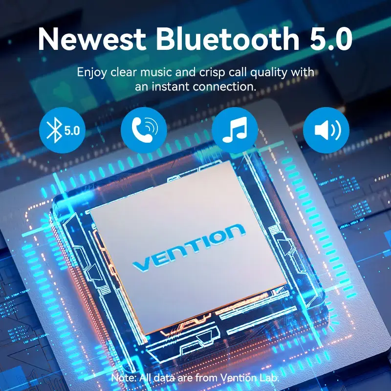 Vention FFLB0 carregador de automóvel com transmissor FM, Bluetooth 5.0, 3 portas USB (USB-C + 2× USB-A), 30 W PD, 30 W/18 W/5 W, preto