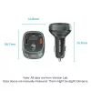 Vention FFLB0 carregador de automóvel com transmissor FM, Bluetooth 5.0, 3 portas USB (USB-C + 2× USB-A), 30 W PD, 30 W/18 W/5 W, preto
