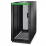 APC Easy Rack, 24U, preto, com teto, rodas, pés, 4 suportes e painéis laterais, sem fundo, 1198H x 600B x 1200T mm