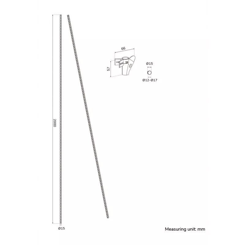 Abraçadeira de gestão de cabos Neomounts ADS06-140BL para cabo Ø15 mm, preto