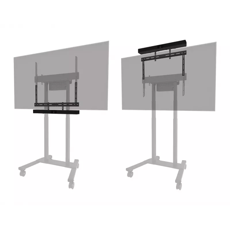 Suporte para videobar Neomounts AV30-500BL para ecrãs de 43–110 polegadas — VESA até 600×400, máx. 10 kg, largura 900 mm