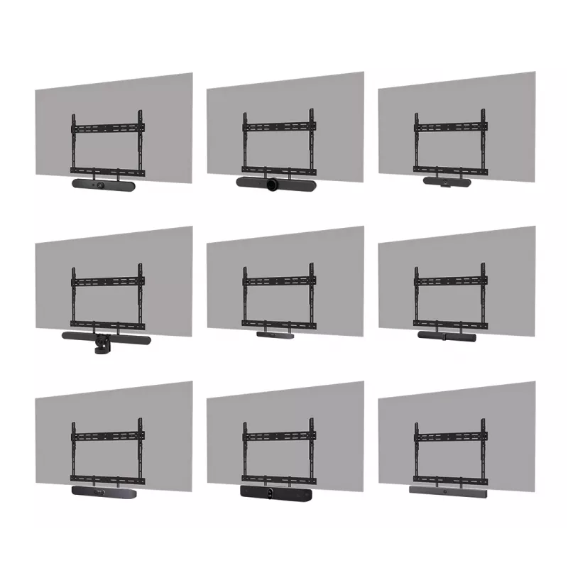 Suporte para videobar Neomounts AV30-500BL para ecrãs de 43–110 polegadas — VESA até 600×400, máx. 10 kg, largura 900 mm
