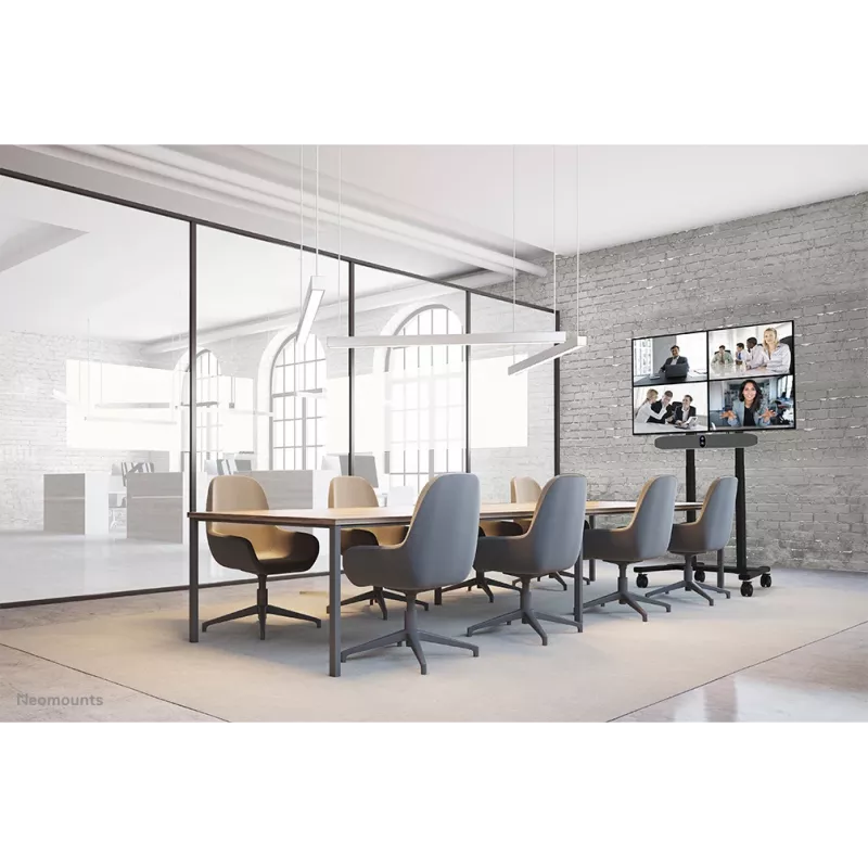 Suporte para videobar Neomounts AV30-500BL para ecrãs de 43–110 polegadas — VESA até 600×400, máx. 10 kg, largura 900 mm