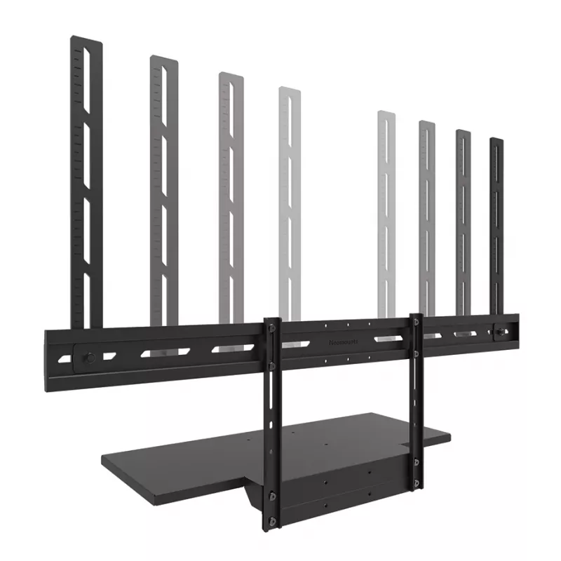 Kit de prateleira para teclado Neomounts AV40-500BL para ecrãs de 43–110 polegadas, VESA até 600x400, carga máx. 2,5 kg, 900×279×640 mm