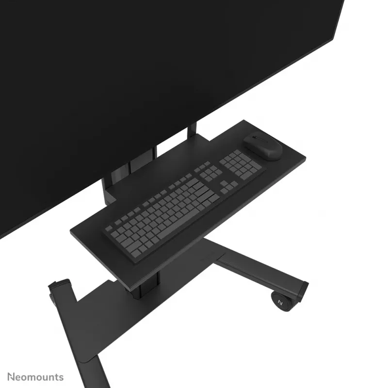 Kit de prateleira para teclado Neomounts AV40-500BL para ecrãs de 43–110 polegadas, VESA até 600x400, carga máx. 2,5 kg, 900×279×640 mm