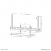 Kit de prateleira para teclado Neomounts AV40-500BL para ecrãs de 43–110 polegadas, VESA até 600x400, carga máx. 2,5 kg, 900×279×640 mm