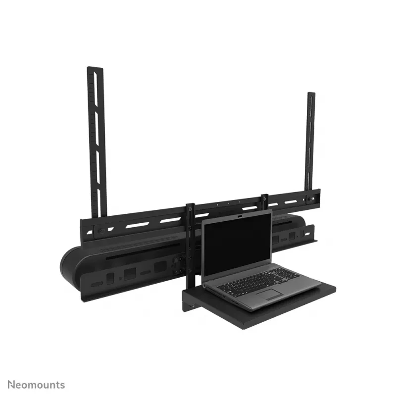Kit de suporte para videobar e portátil Neomounts AV60-500BL para ecrãs de 43–110 polegadas, VESA até 600x400, carga máx. 8 kg, largura 900 mm