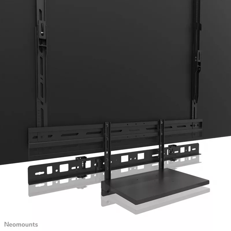 Kit de suporte para videobar e portátil Neomounts AV60-500BL para ecrãs de 43–110 polegadas, VESA até 600x400, carga máx. 8 kg, largura 900 mm