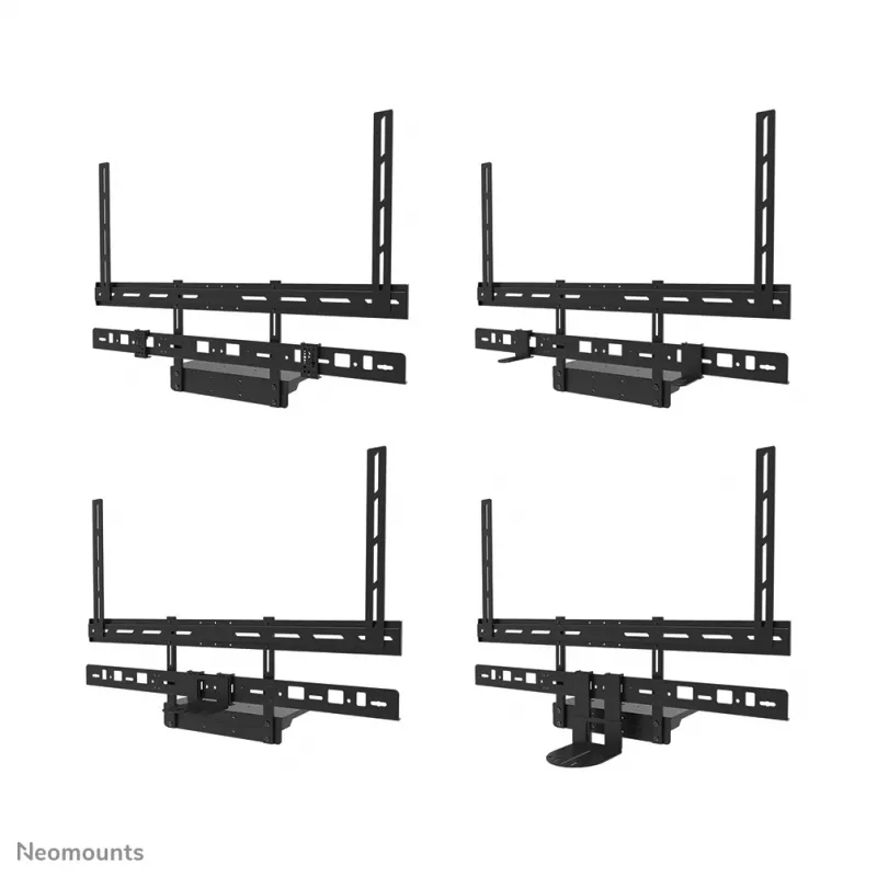 Kit de suporte para videobar e portátil Neomounts AV60-500BL para ecrãs de 43–110 polegadas, VESA até 600x400, carga máx. 8 kg, largura 900 mm
