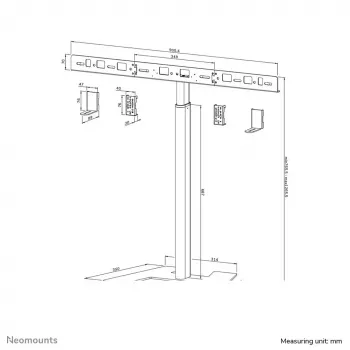 Suporte de chão para videobar Neomounts AV80-500BL - VESA - máx. 10 kg - universal