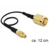 Cabo coaxial DeLOCK 88471 0,12 m MMCX SMA dourado preto