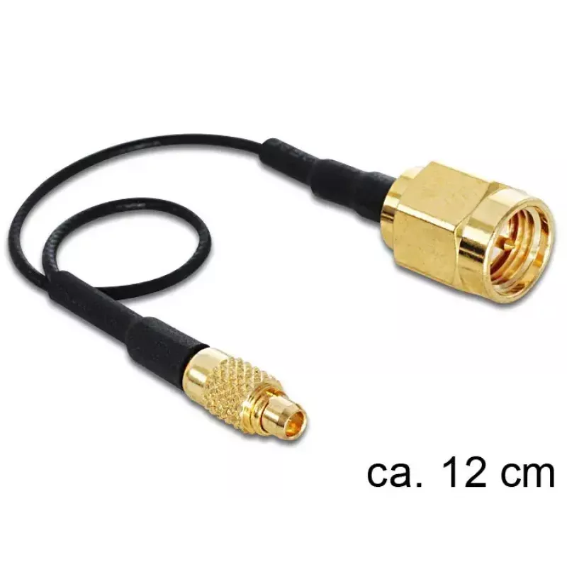 Cabo coaxial DeLOCK 88471 0,12 m MMCX SMA dourado preto