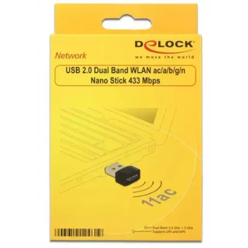 Placa de rede DeLOCK 12461 WLAN 433 Mbit/s