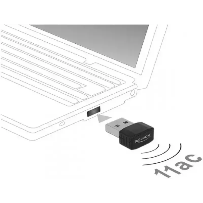 Placa de rede DeLOCK 12461 WLAN 433 Mbit/s