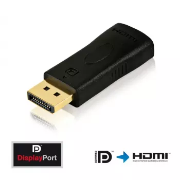 Cabo adaptador DisplayPort para HDMI Innovation IT PI150 – DP para HDMI, contactos dourados, preto