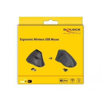 Rato Office DeLOCK 12622 destro RF Wireless ótico 1000 DPI