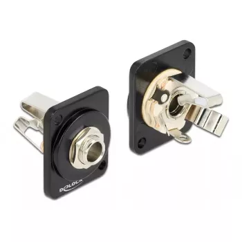 Conector DELOCK 86790 fêmea 6,35 mm preto/prateado, 25,2×31,5×31,4 mm