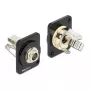 Conector DELOCK 86790 fêmea 6,35 mm preto/prateado, 25,2×31,5×31,4 mm