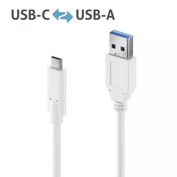 Cabo USB PureLink IS2610-010 USB 3.2 Gen 2 1m USB-C USB-A branco