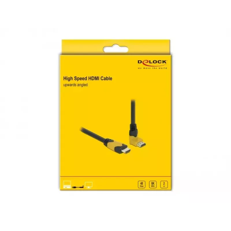 Cabo HDMI DeLOCK 86989 2m HDMI tipo A Standard preto amarelo