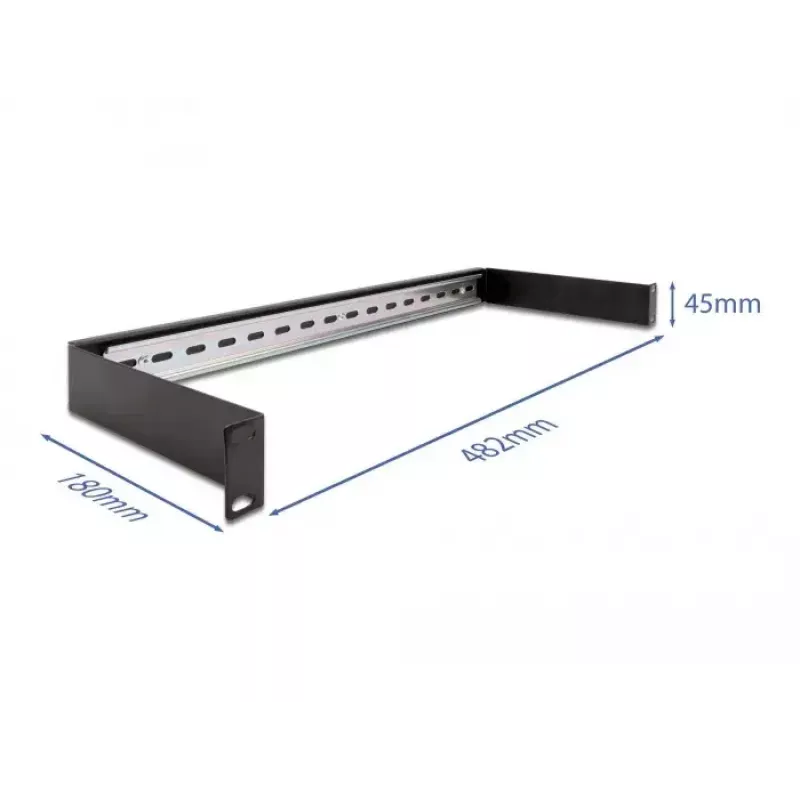 Suporte de cabos DeLOCK painel para calha DIN 19 inch 1U preto