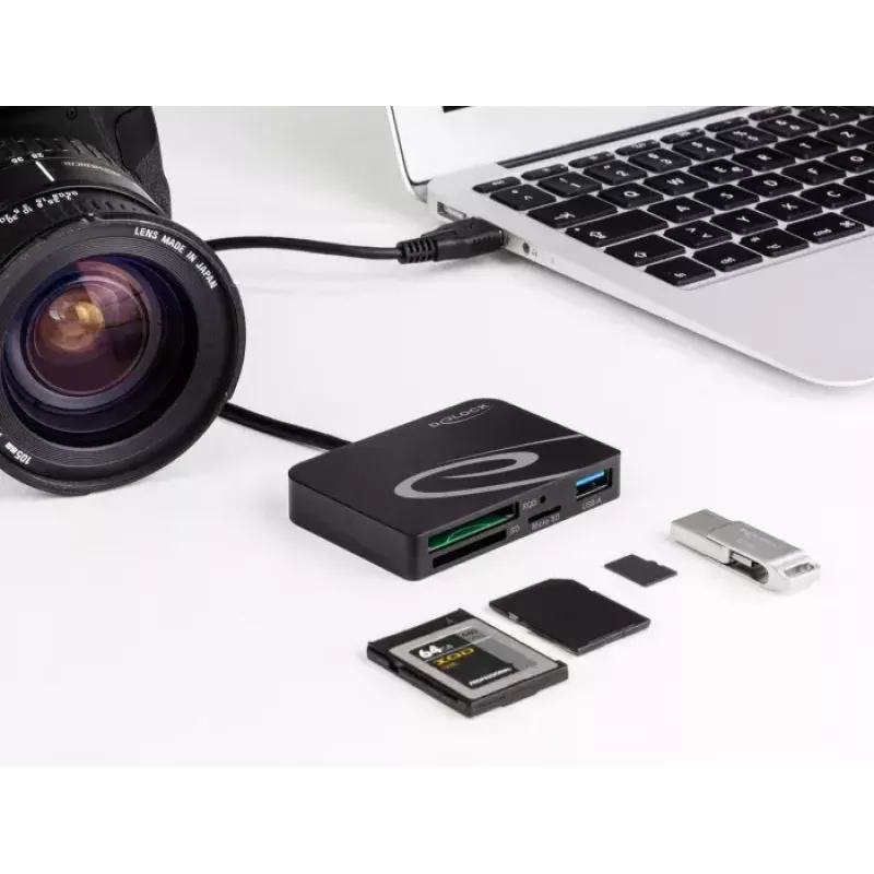 Leitor de cartões DeLOCK 91756 preto MicroSD SD MMC USB 5 Mbit/s