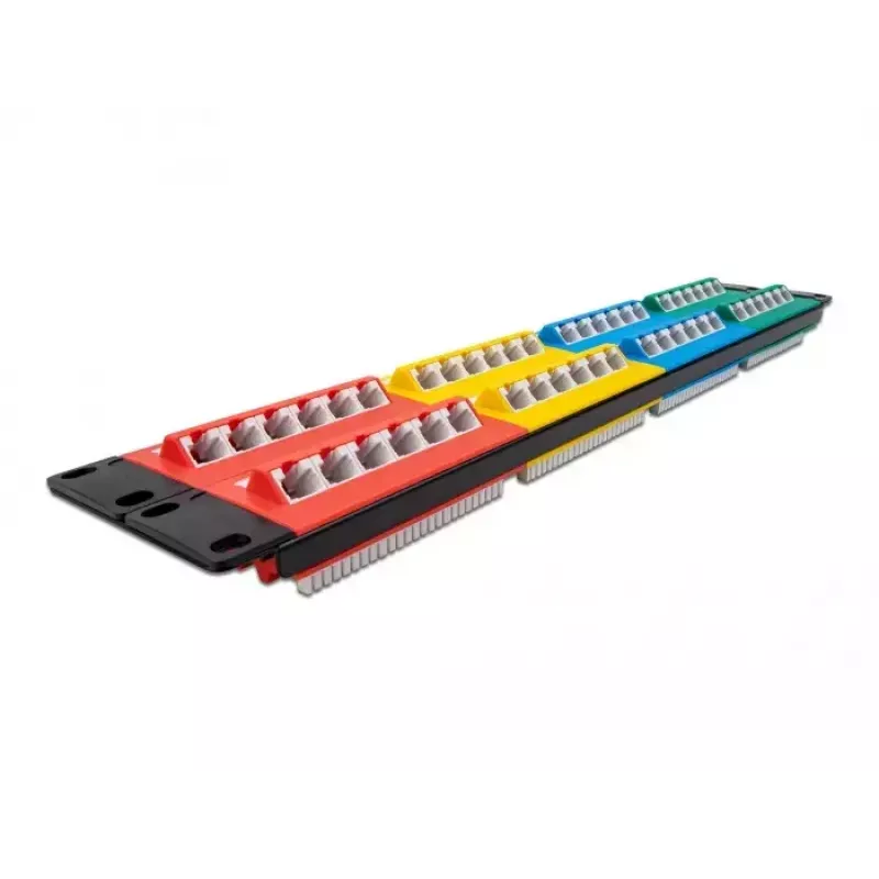 Patch panel DeLOCK 19 polegadas 48 portas Cat.5e 2HE colorido RJ-45