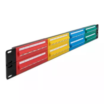 Patch panel DeLOCK 19 polegadas 48 portas Cat.5e 2HE colorido RJ-45