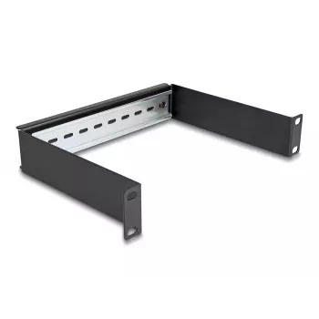 Calha para Rack DeLOCK 10 Polegadas Painel para Calha DIN 1U Preto Metal