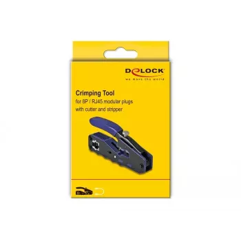 DeLOCK 90577 Alicate de Crimpagem Ferramenta de Crimpagem Preto Azul Largura 62 mm Comprimento 135 mm Altura 20 mm