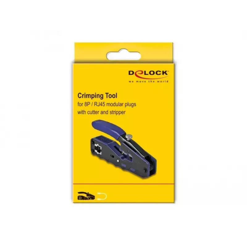 DeLOCK 90577 Alicate de Crimpagem Ferramenta de Crimpagem Preto Azul Largura 62 mm Comprimento 135 mm Altura 20 mm