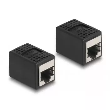 Adaptador DeLOCK Conector Fêmea RJ45 para Conector Fêmea RJ45 Cat.6A Preto