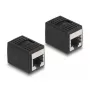 Adaptador DeLOCK Conector Fêmea RJ45 para Conector Fêmea RJ45 Cat.6A Preto