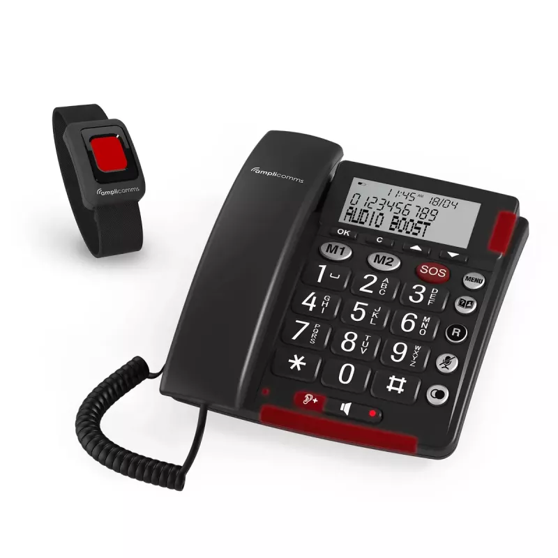 Telefone Analógico amplicomms BigTel 50 Alarm Plus Identificação de Chamadas Cinzento Escuro