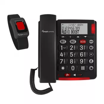 Telefone Analógico amplicomms BigTel 50 Alarm Plus Identificação de Chamadas Cinzento Escuro