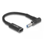Cabo adaptador DeLOCK USB Type-C fêmea para HP 4,5 x 3,0 mm macho 90° angular 15 cm