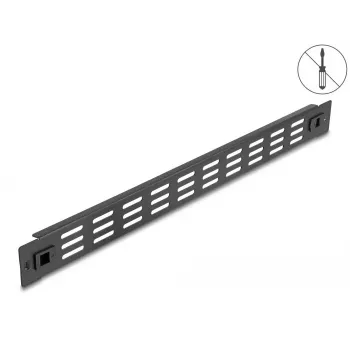 Tampa cega ventilada DeLOCK 19 polegadas 66985 preta metal 1U