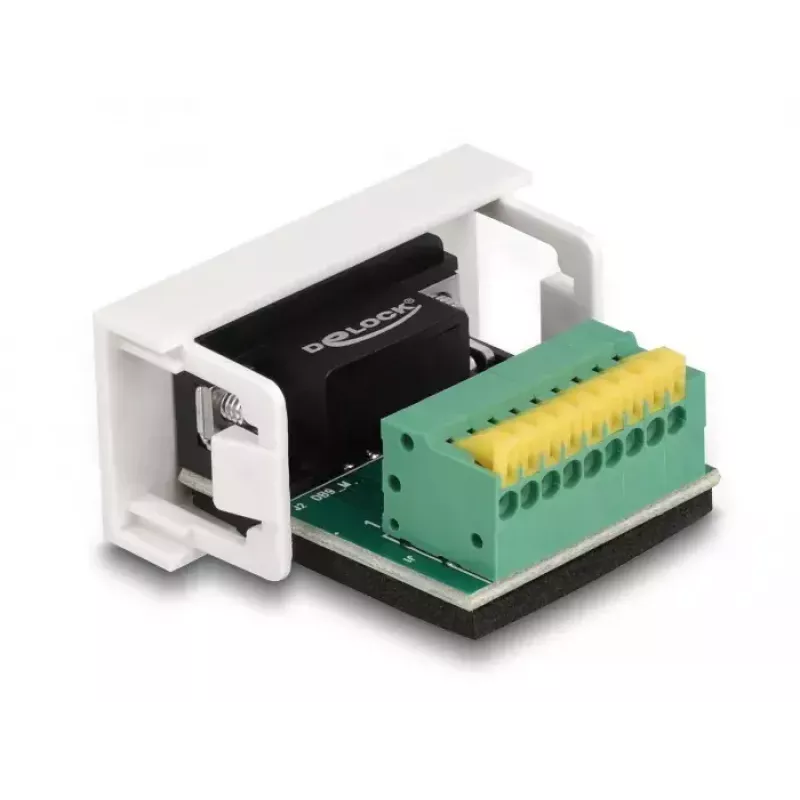 DeLOCK Easy 45 módulo D-Sub 9 pinos ficha macho para régua de terminais 22,5 x 45 mm