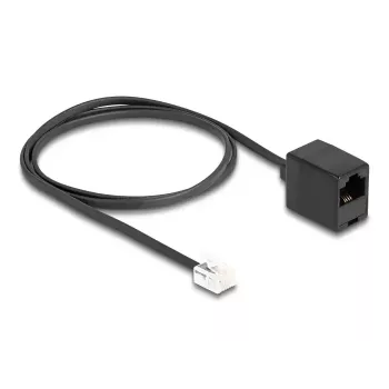 Cabo telefónico DeLOCK ficha macho RJ11 para conector fêmea RJ45 preto 1 m