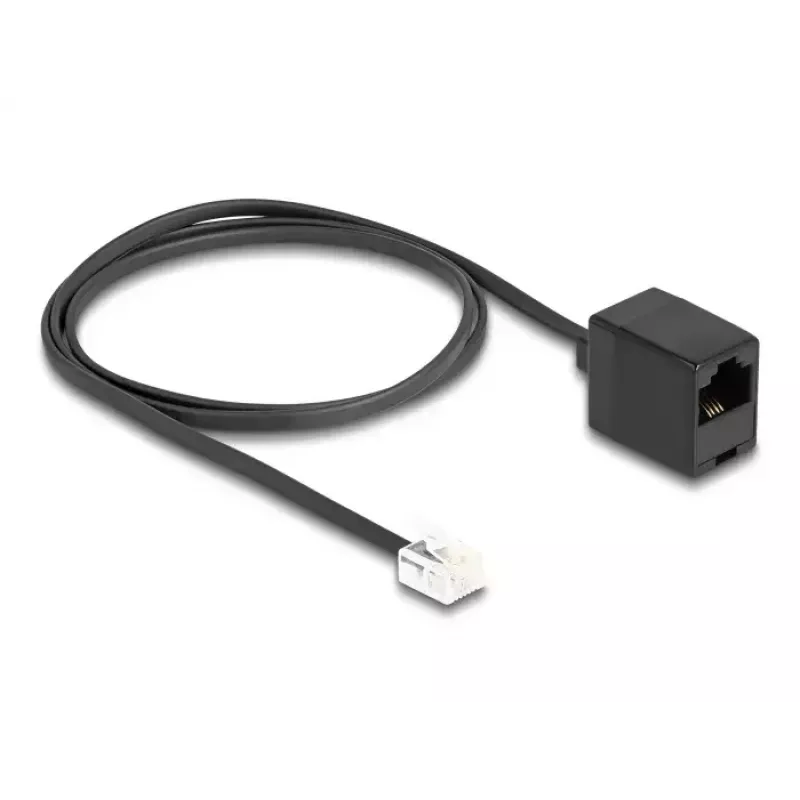 Cabo telefónico DeLOCK ficha macho RJ11 para conector fêmea RJ45 preto 1 m