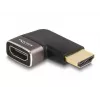Adaptador HDMI DeLOCK ficha macho para conector fêmea 90° angular para a esquerda 8K 60 Hz cinzento metal