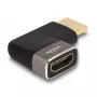 Adaptador HDMI DeLOCK ficha macho para conector fêmea 90° angular para a esquerda 8K 60 Hz cinzento metal