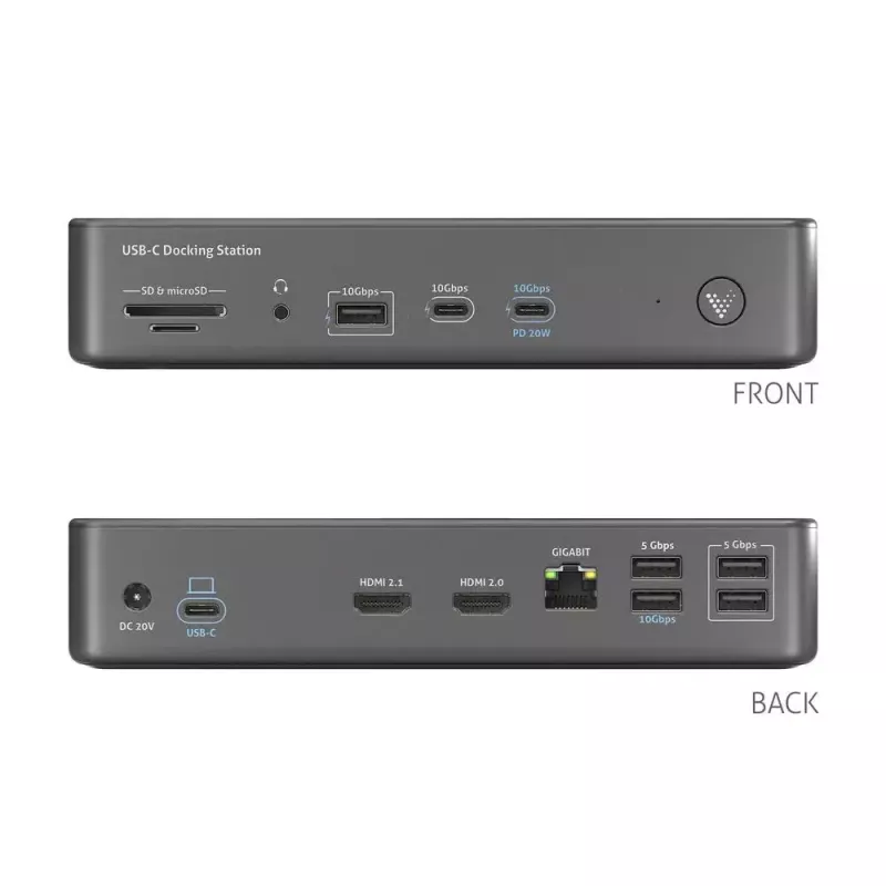 Dock para portátil PureLink VL-D200 com fios cinzento USB Power Delivery HDMI 2.0